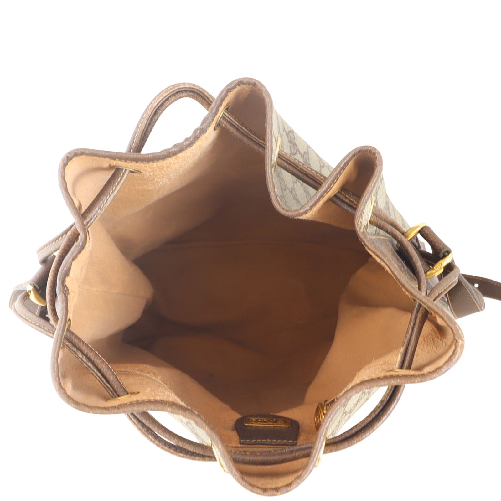 Gucci GG Supreme Drawstring Bucket Bag Interior