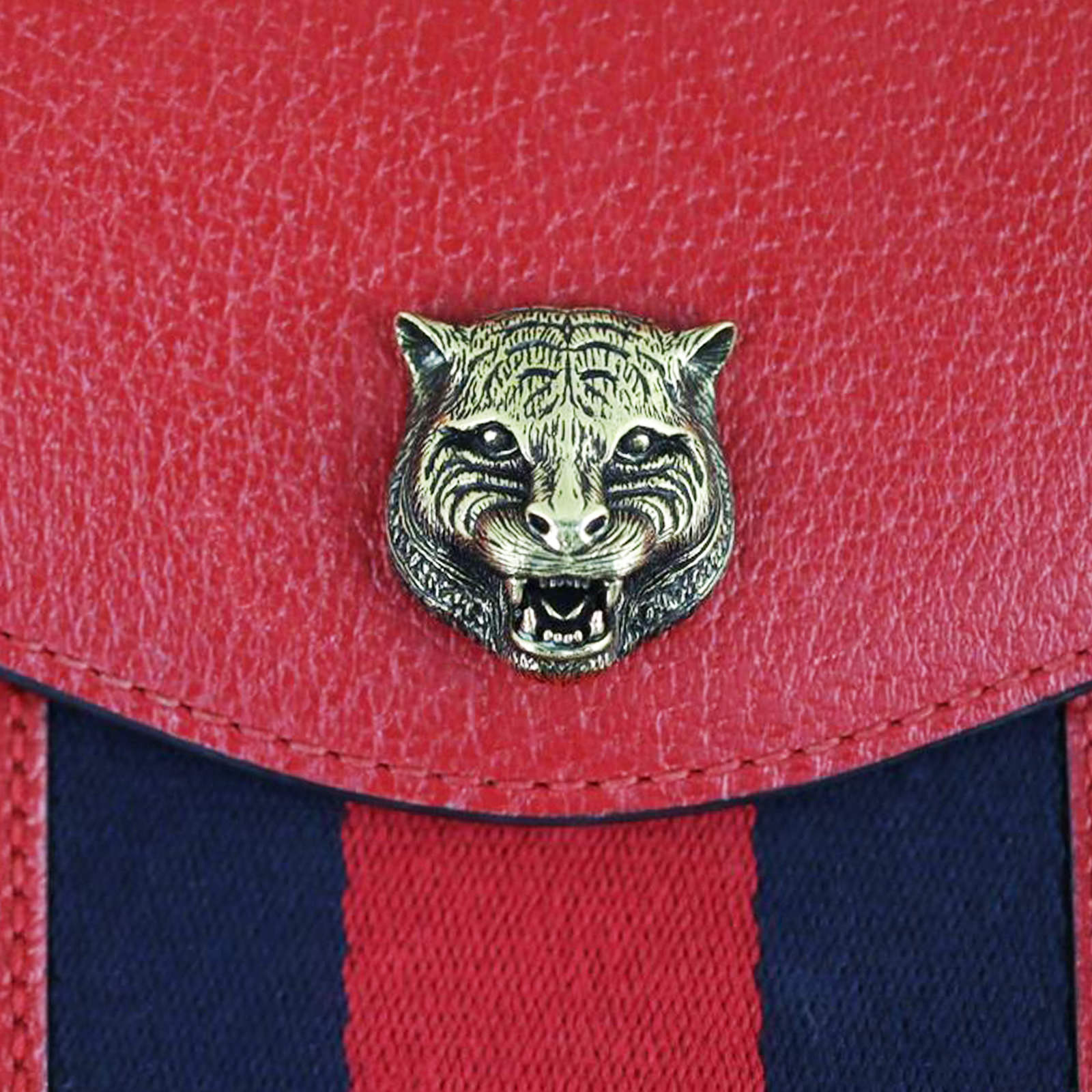 Gucci Animalier Web Leather Flap Clutch Hardware