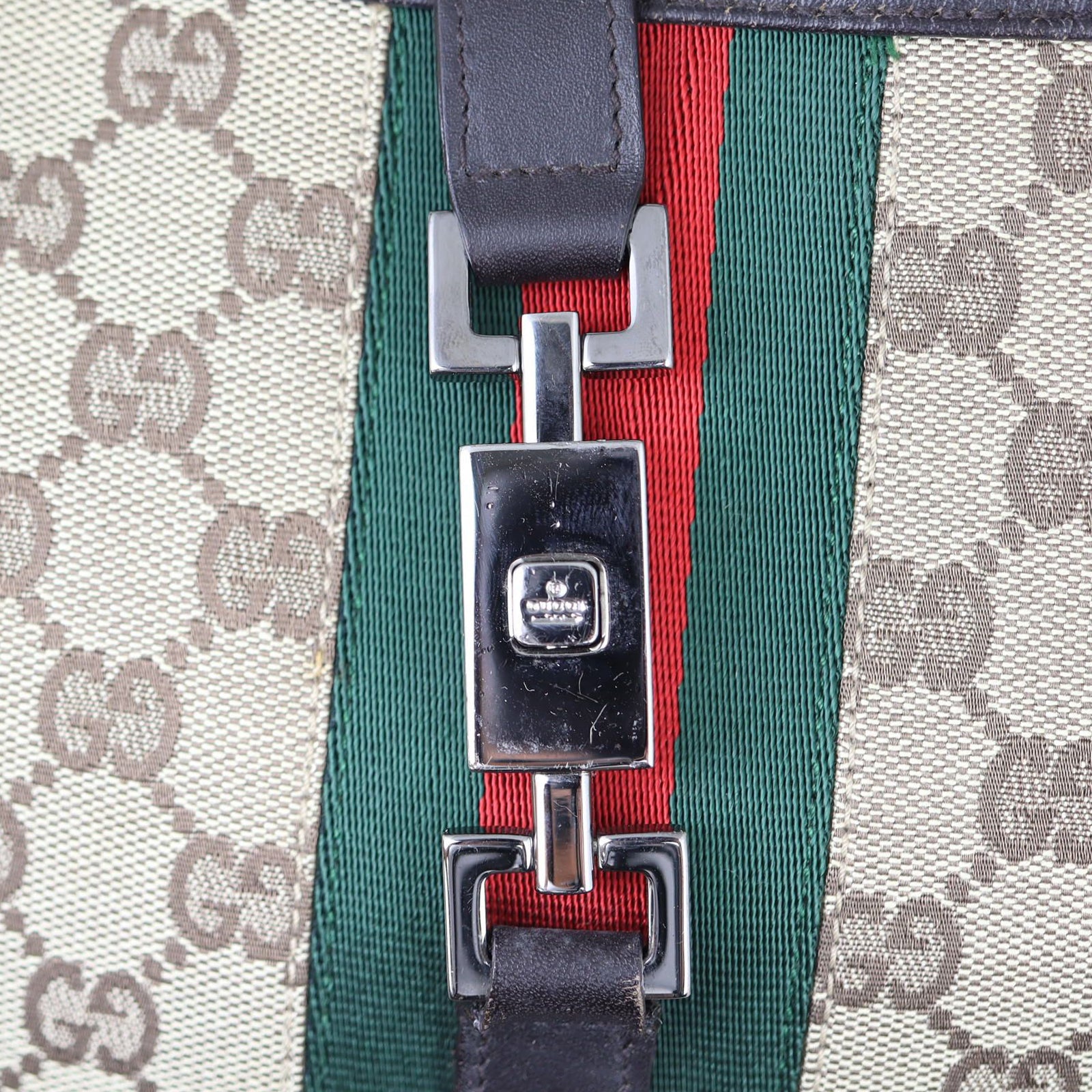 Gucci Web GG Canvas Jackie Hobo Hardware
