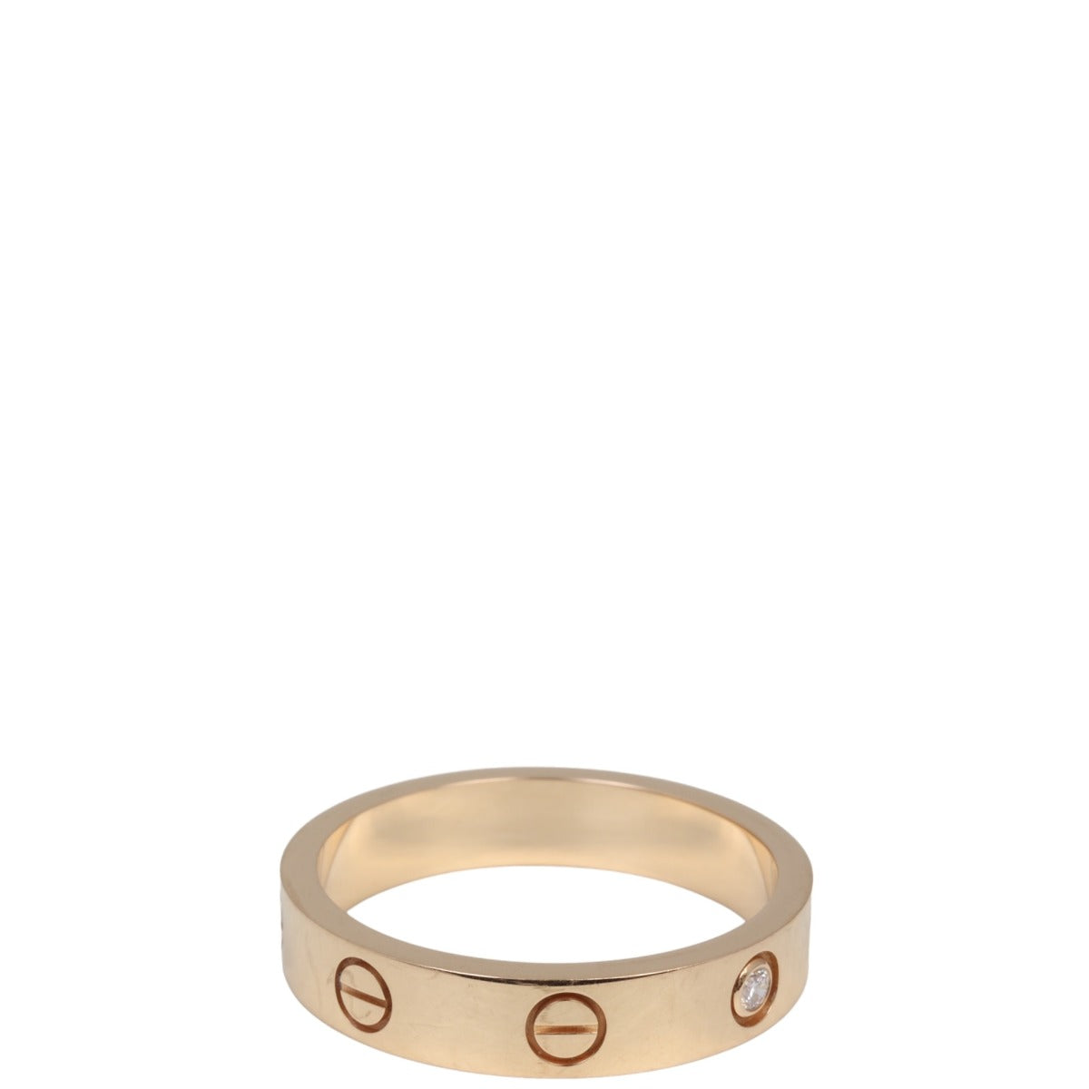 Cartier Love Wedding Band 18k Rose Gold 1 Diamond