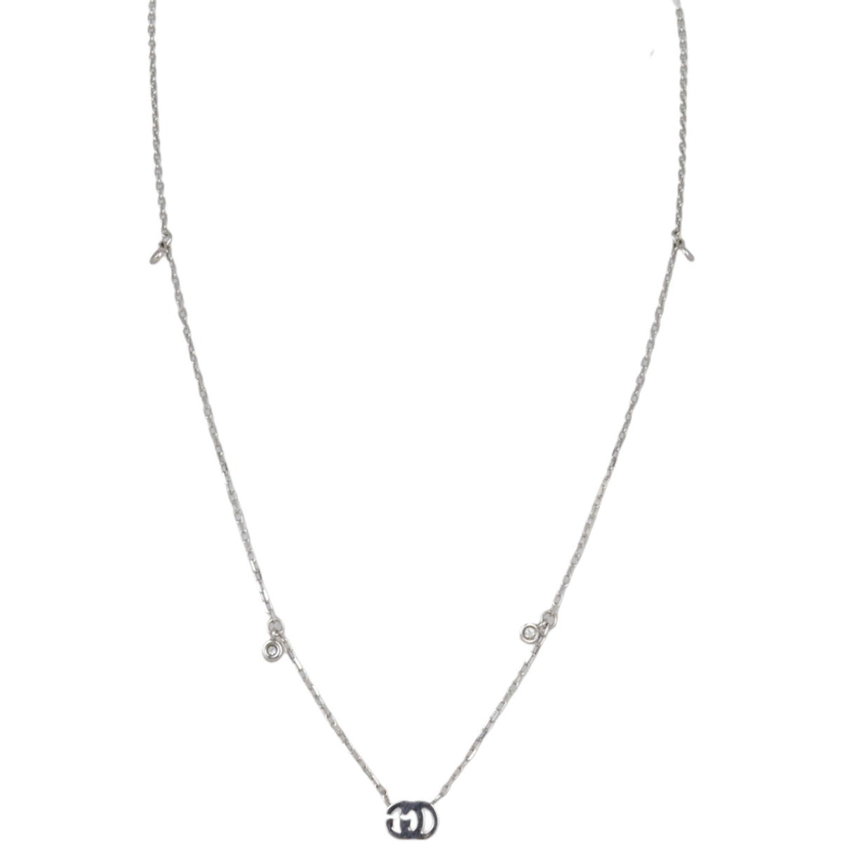 Gucci GG Running 18K White Gold Diamond Necklace