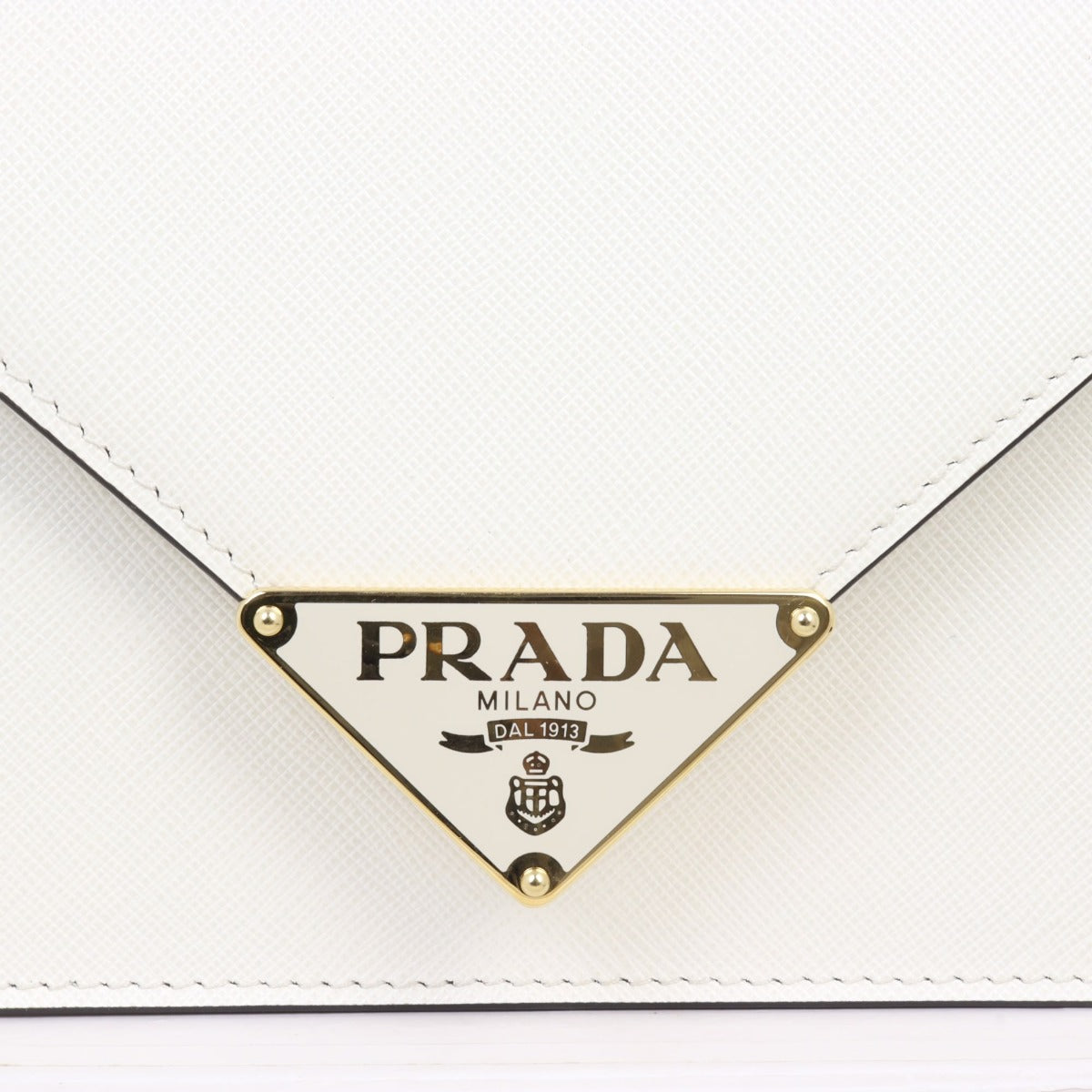 Prada Saffiano Triangle Logo Envelope Shoulder Bag