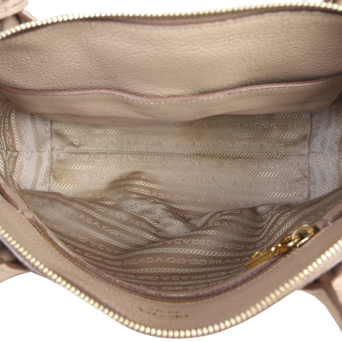 Prada Vitello Daino Small Zip Tote