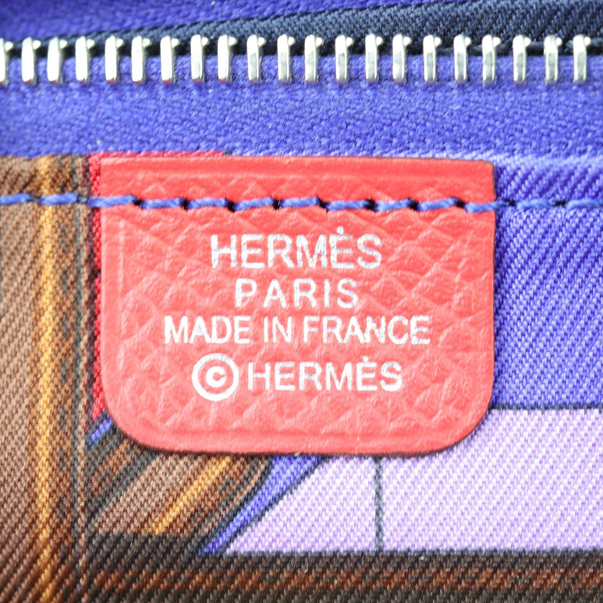 Hermes Silk Compact Wallet Interior Stamp
