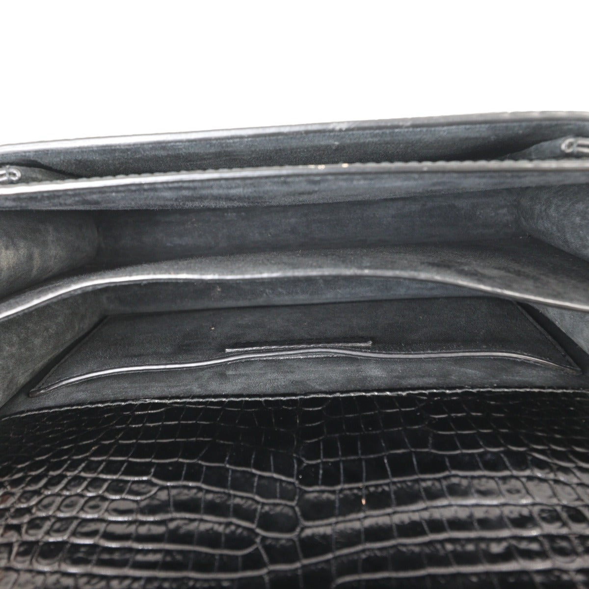 Saint Laurent Sunset Medium Croc-Embossed