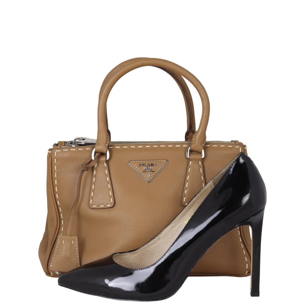 Prada City Calf Galleria Double Zip Tote Mini