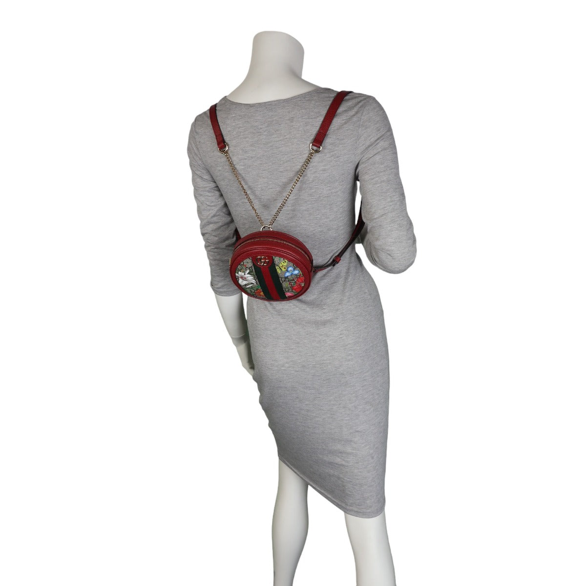 Gucci Flora GG Supreme Ophidia Round Backpack Mini