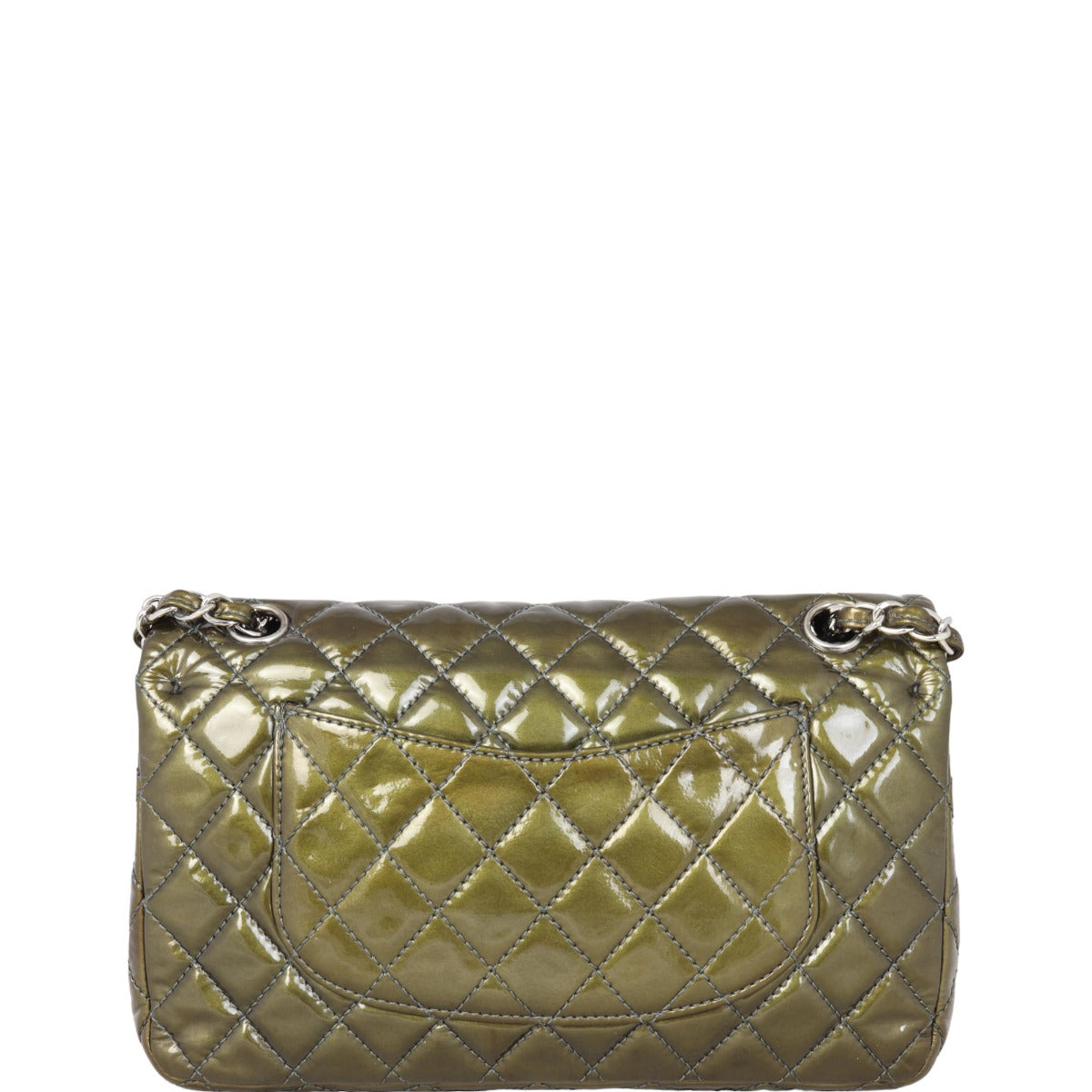 Chanel Classic Double Flap Medium Patent | Olive