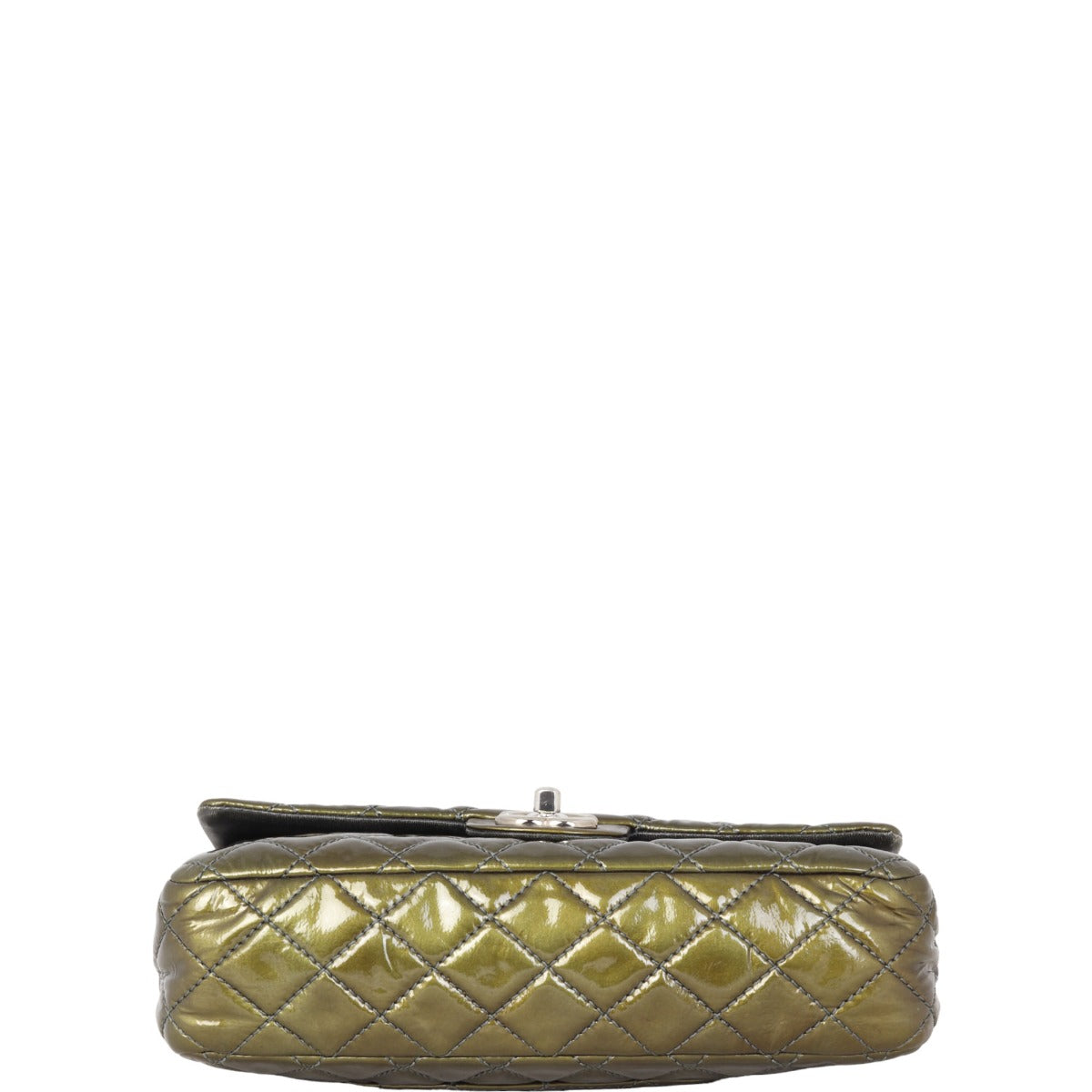 Chanel Classic Double Flap Medium Patent | Olive