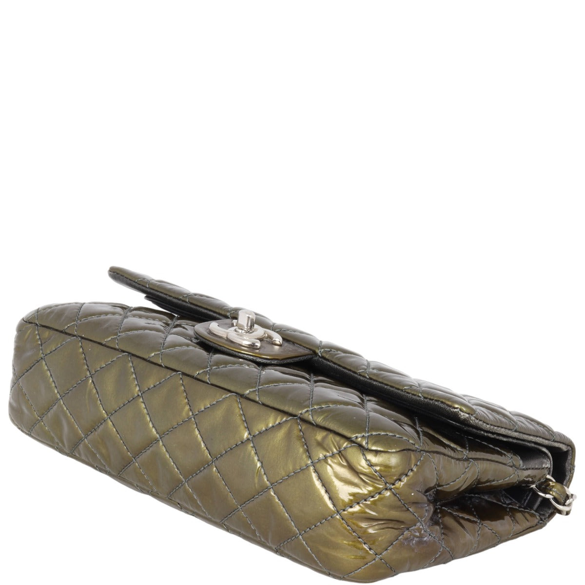 Chanel Classic Double Flap Medium Patent | Olive