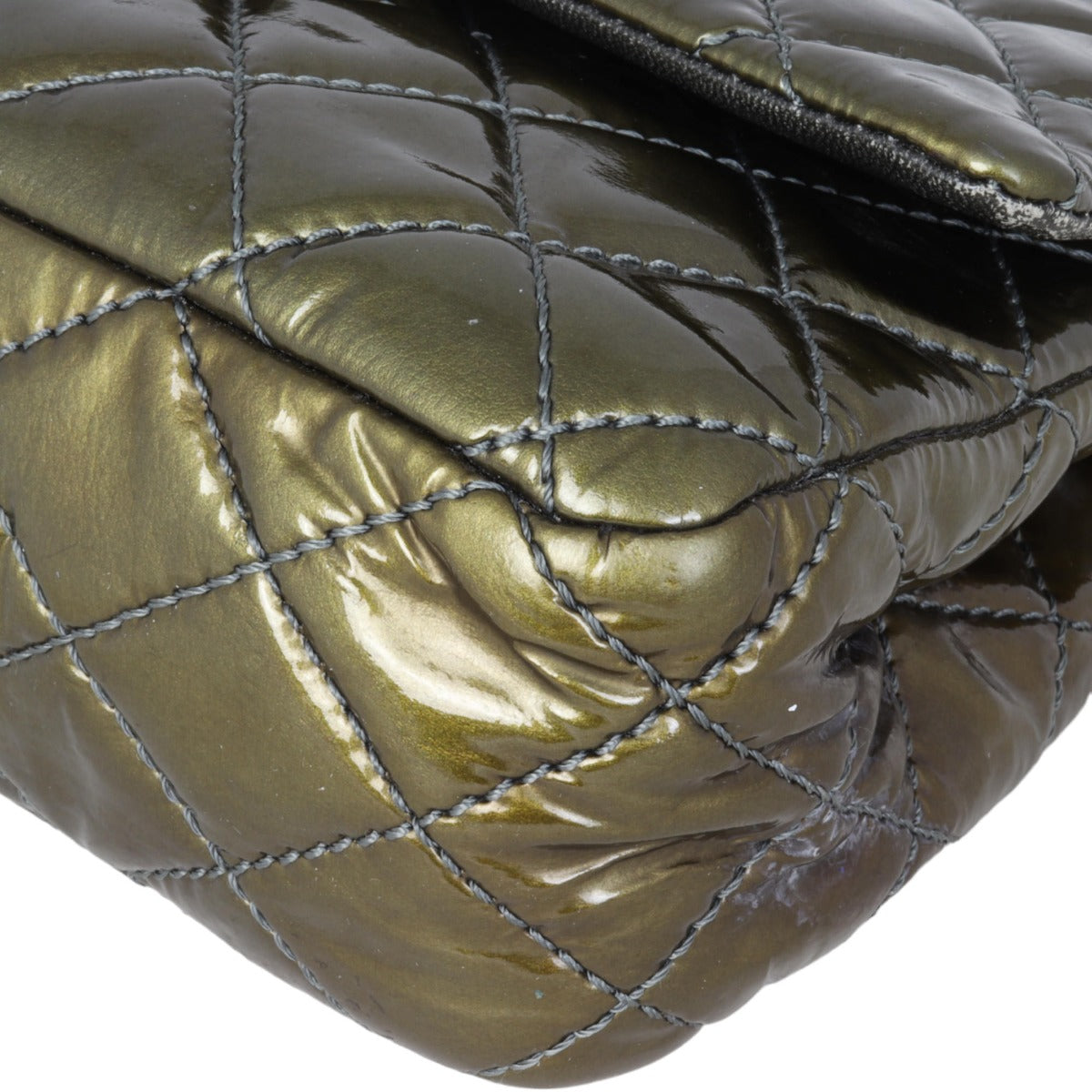 Chanel Classic Double Flap Medium Patent | Olive