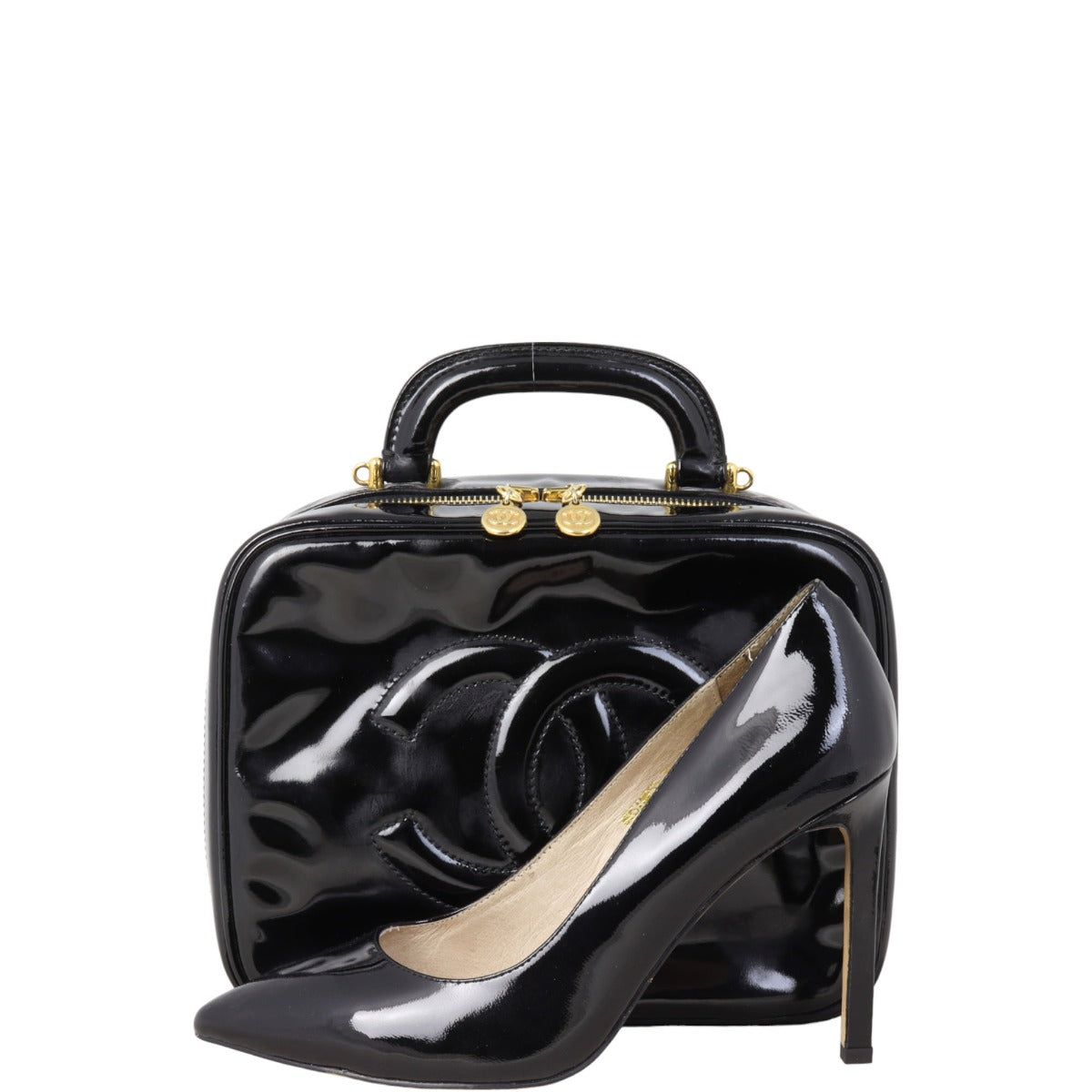 Chanel Timeless Double Zip Vanity Case Patent