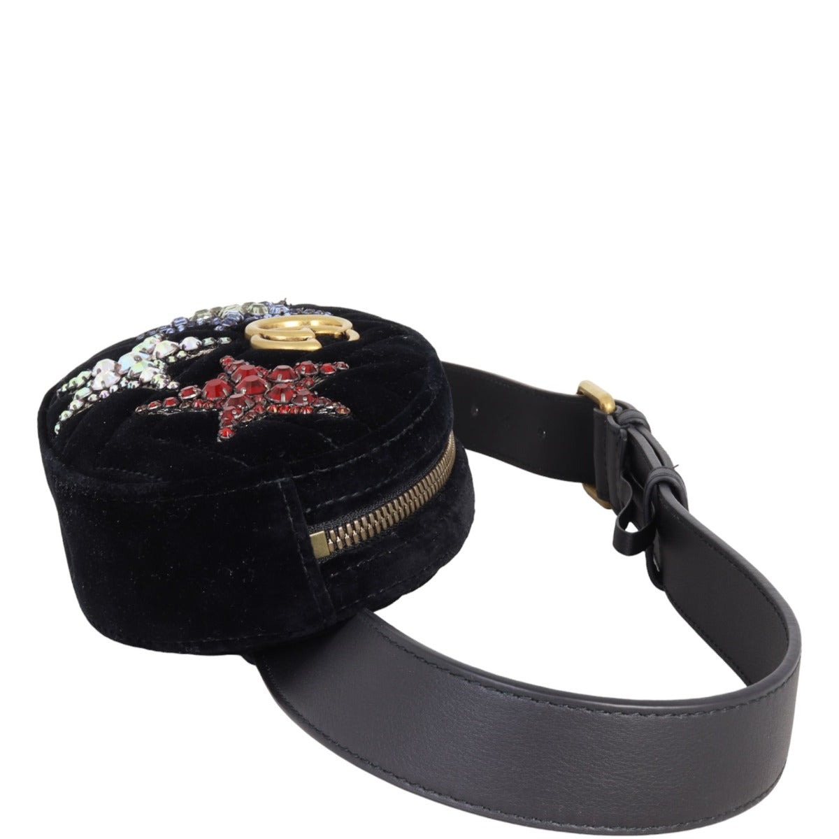 Gucci GG Marmont Belt Bag Crystal Star Velvet