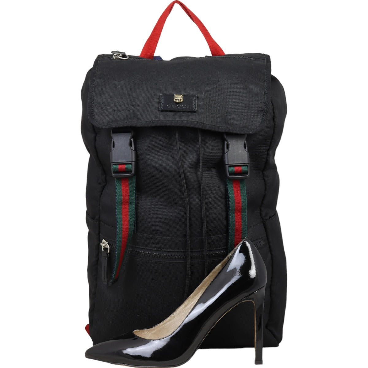 Gucci Techno Canvas Animalier Web Backpack