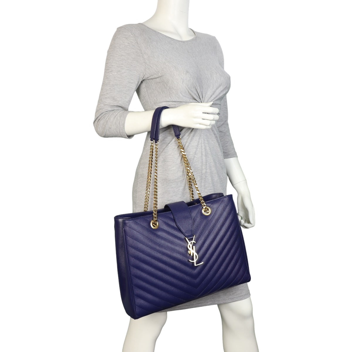 Saint Laurent Chevron Shopping Tote