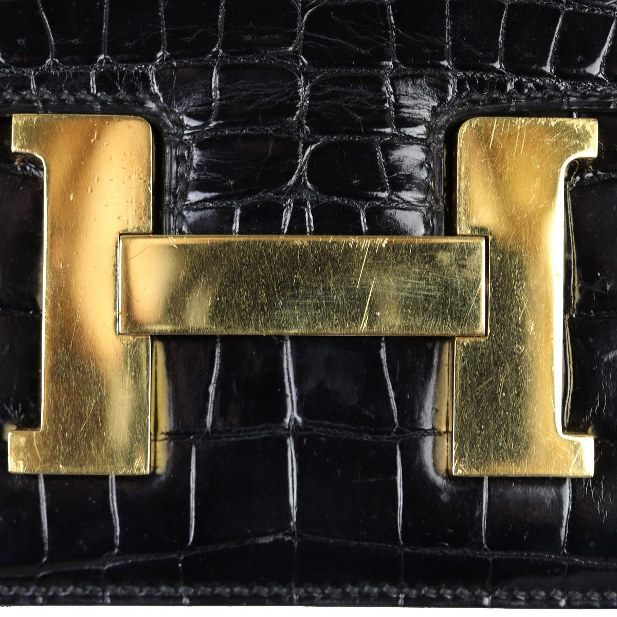 Hermes Constance 23 Porosus Crocodile Hardware