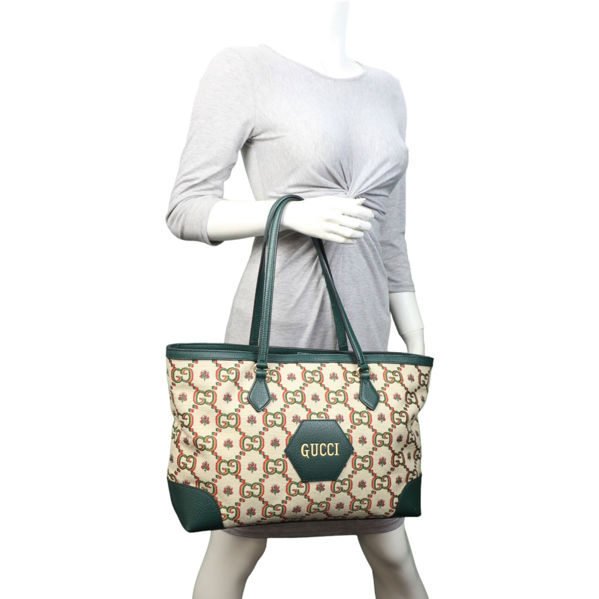 Gucci 100 Ophidia Canvas Shopping Tote Medium