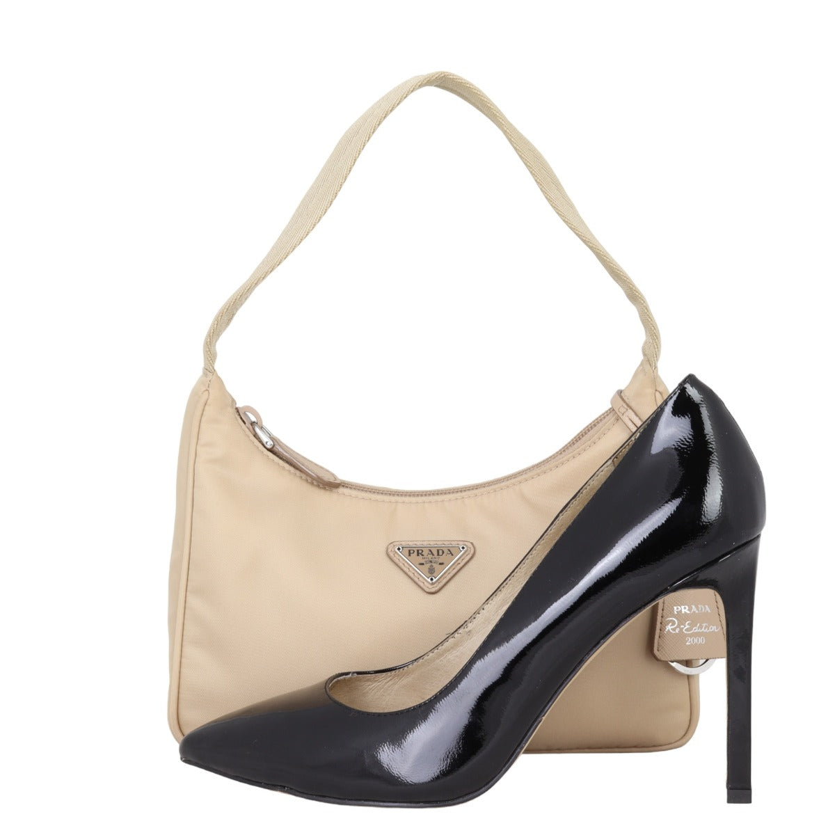 Prada Re-Edition 2000 Mini Tessuto Shoulder Bag (Beige)