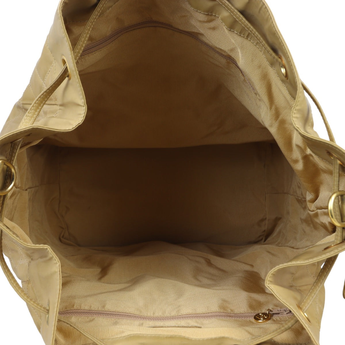 Chanel Quilted CC Drawstring Bucket Bag | Beige