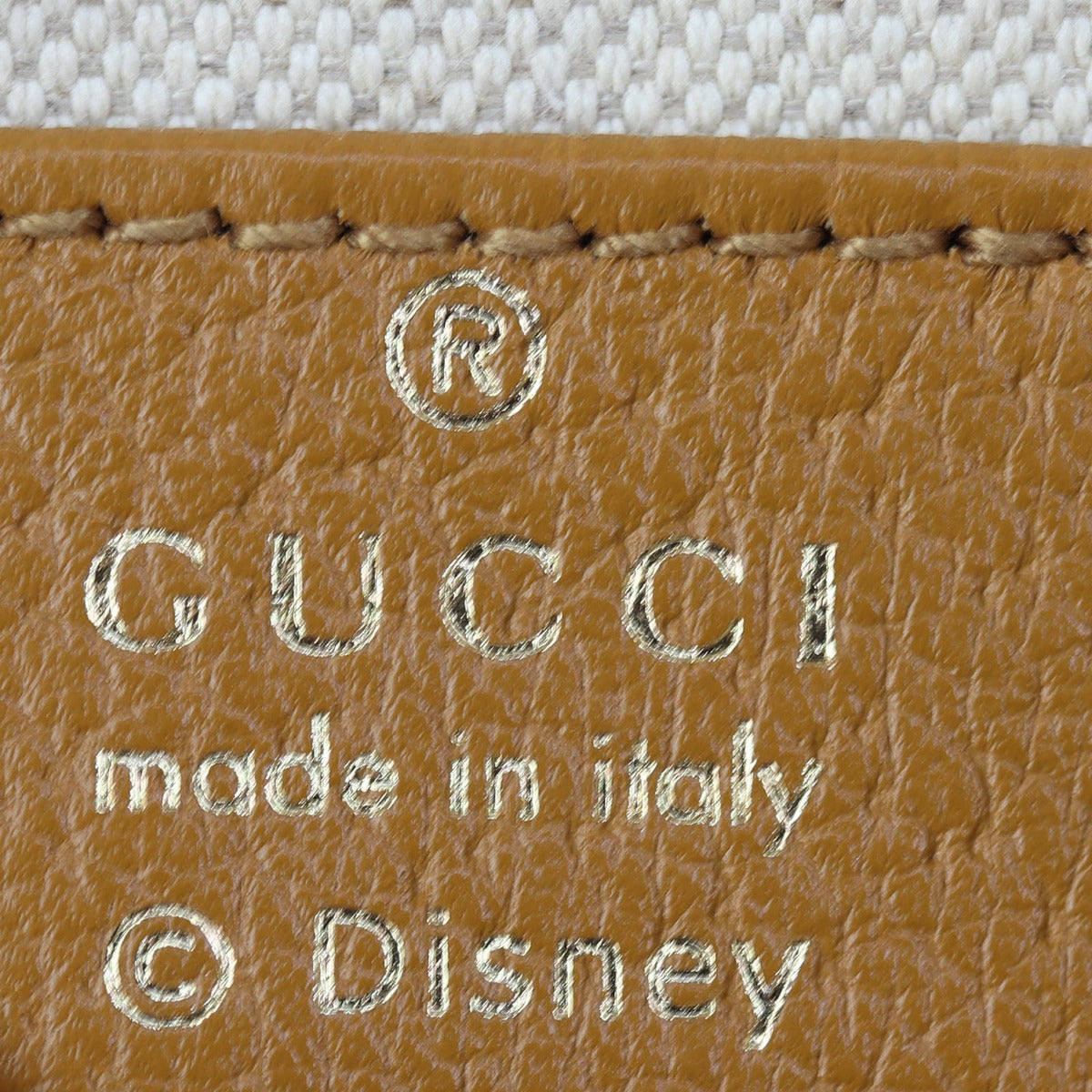 Gucci x Disney Mini GG Supreme Bucket Bag Interior Stamp