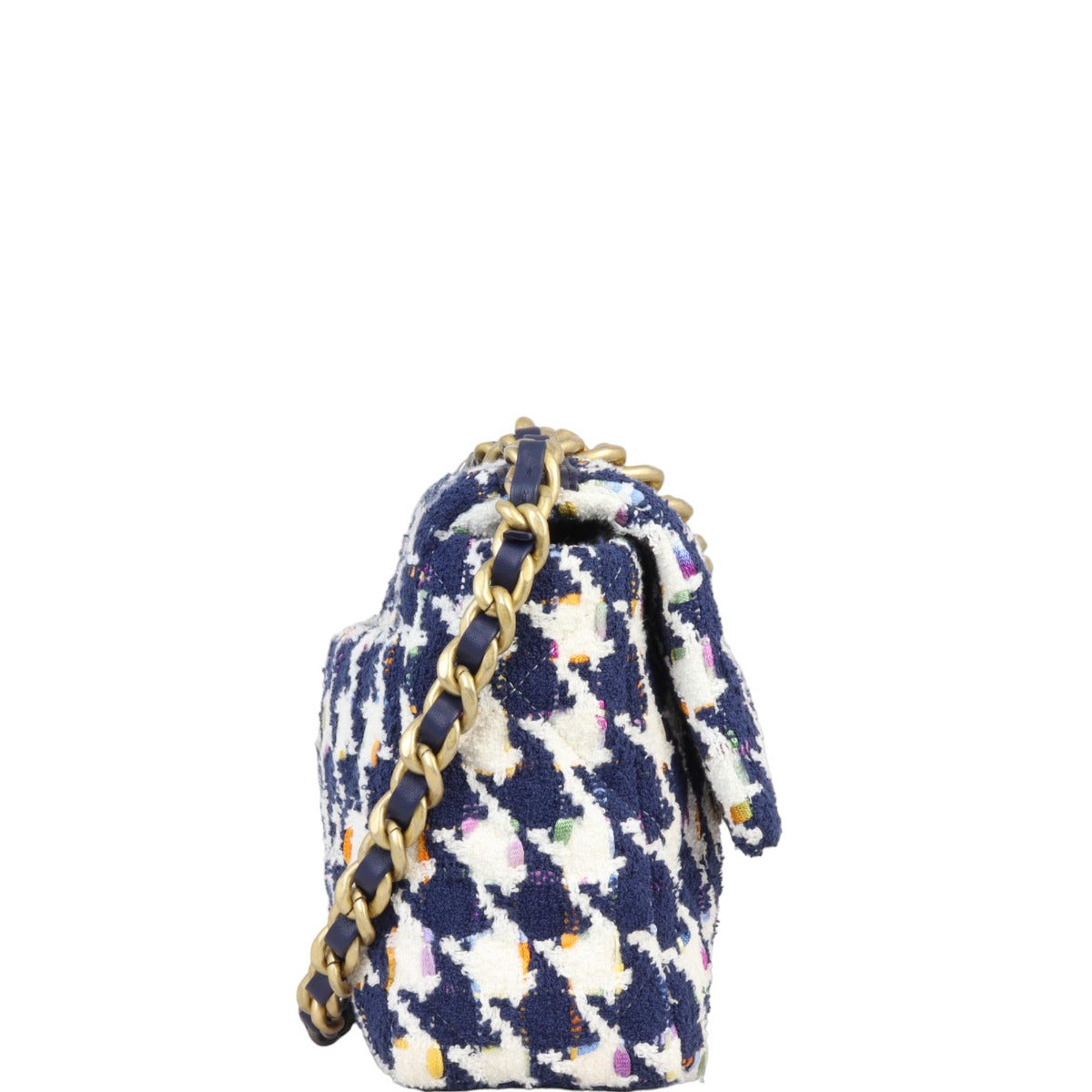 Chanel 19 Tweed Flap Bag Medium | Navy Blue White