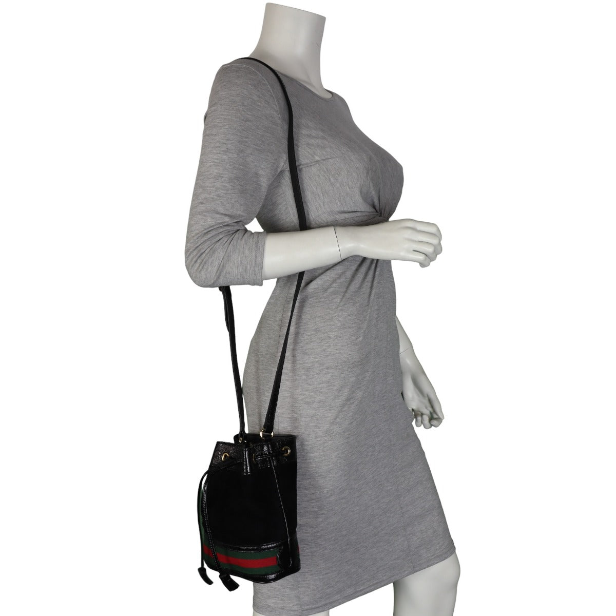 Gucci Ophidia Suede Bucket Bag Mini