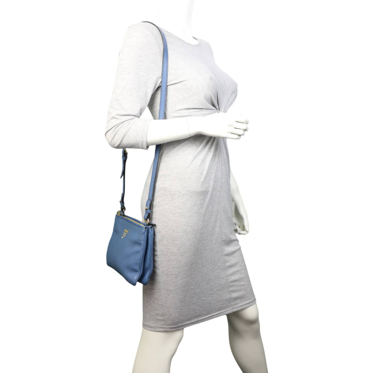 Prada Vitello Phenix Double Zip Crossbody Bag