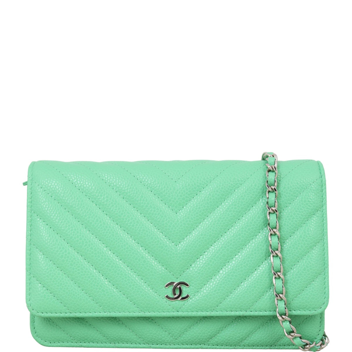 Chanel Classic Wallet on Chain Chevron | Mint Green