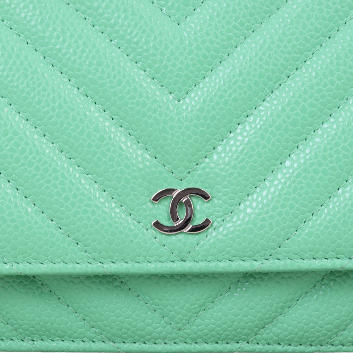 Chanel Classic Wallet on Chain Chevron | Mint Green