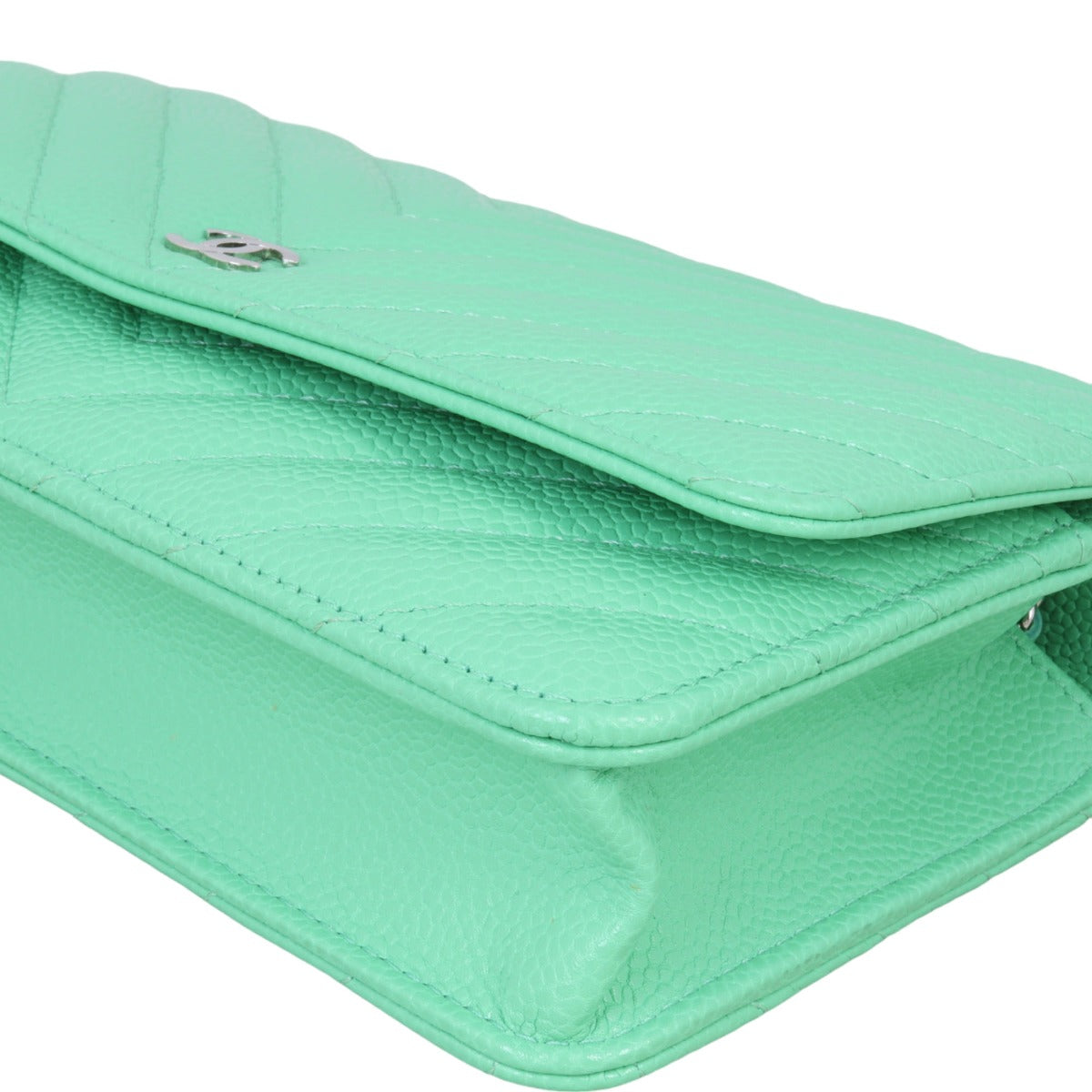 Chanel Classic Wallet on Chain Chevron | Mint Green