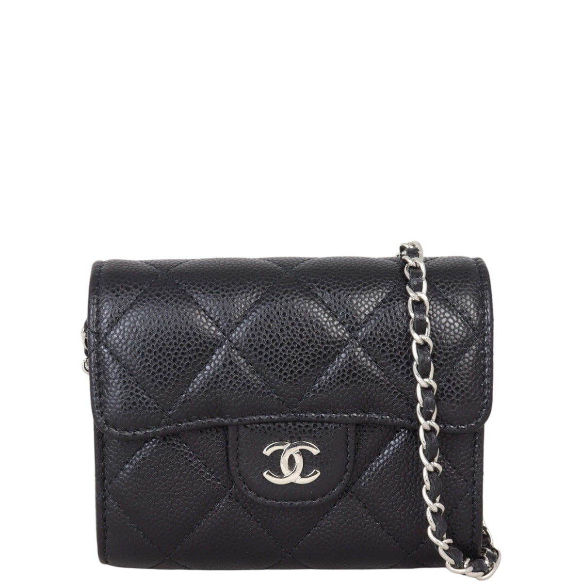 Chanel CC Card Holder on Chain | Black
