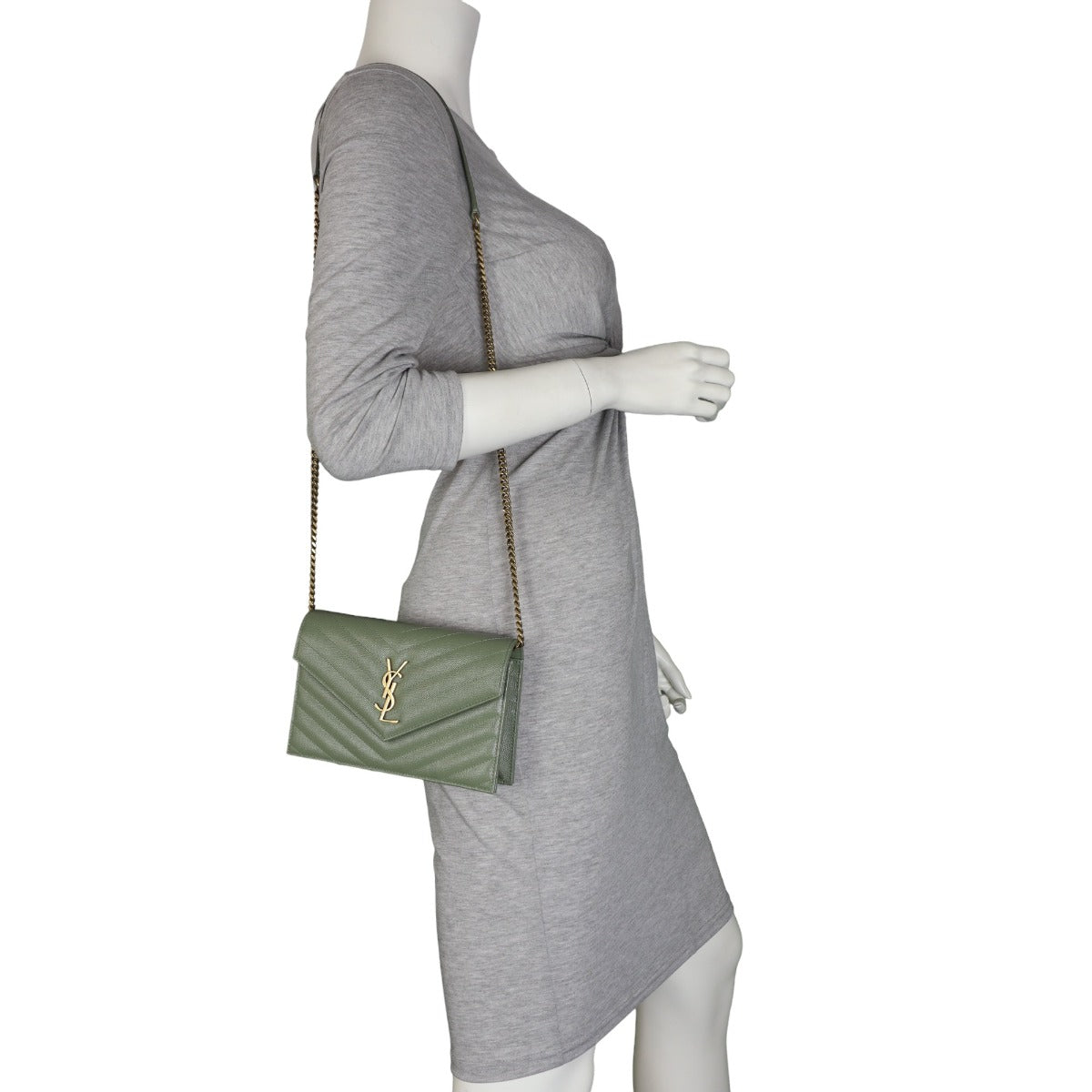 Saint Laurent Cassandre Envelope Chain Wallet