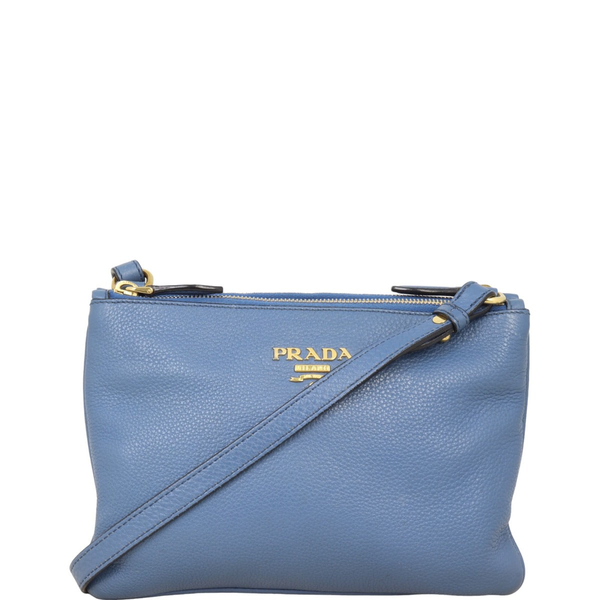 Prada Vitello Phenix Double Zip Crossbody Bag