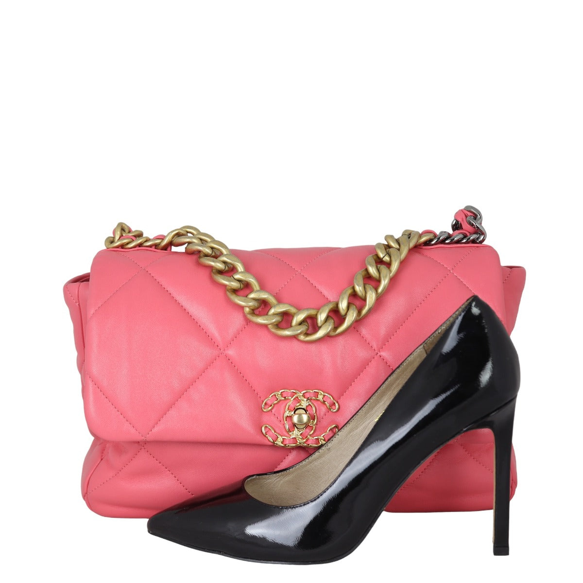 Chanel 19 Flap Bag Large | Pink