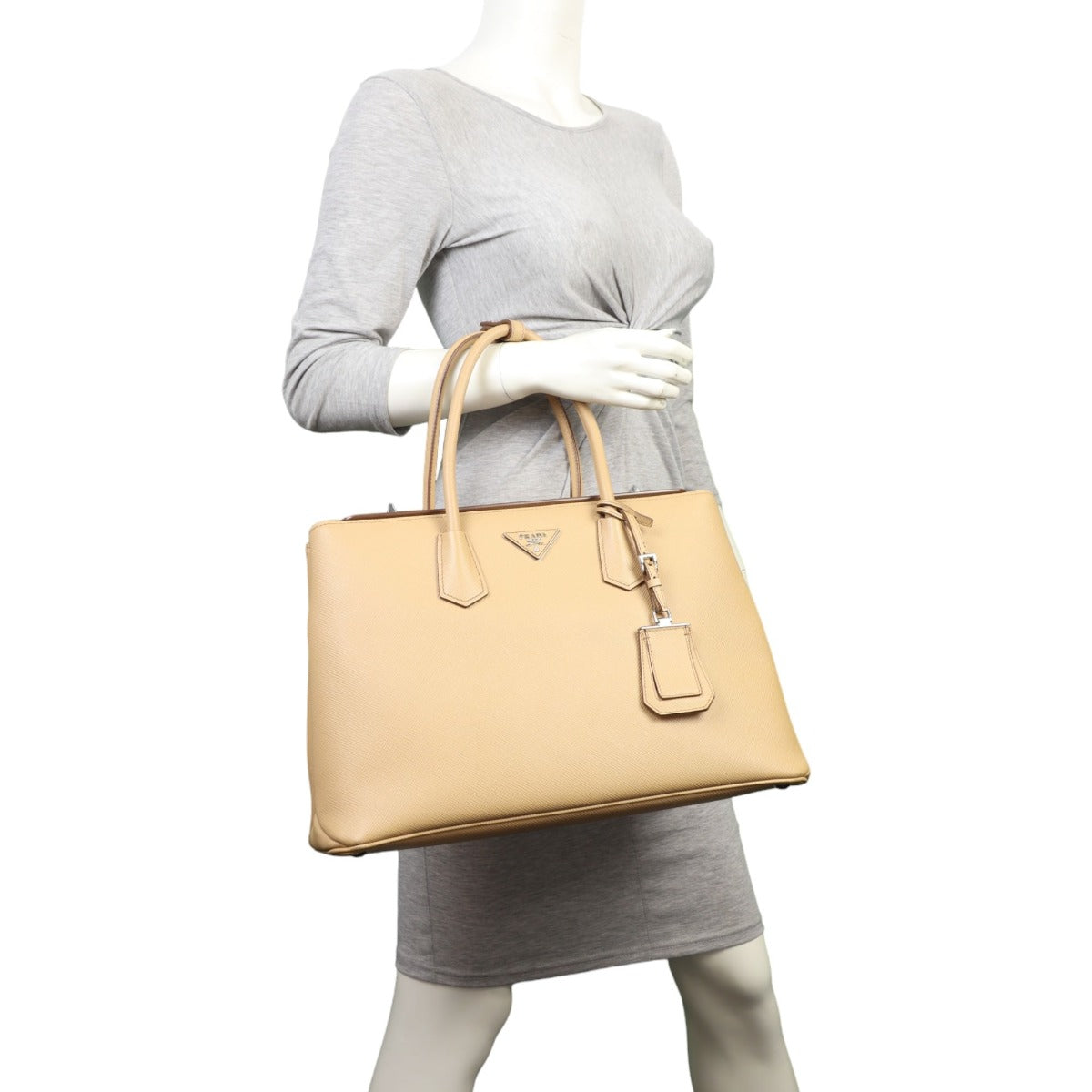 Prada Saffiano Cuir Twist Lock Tote