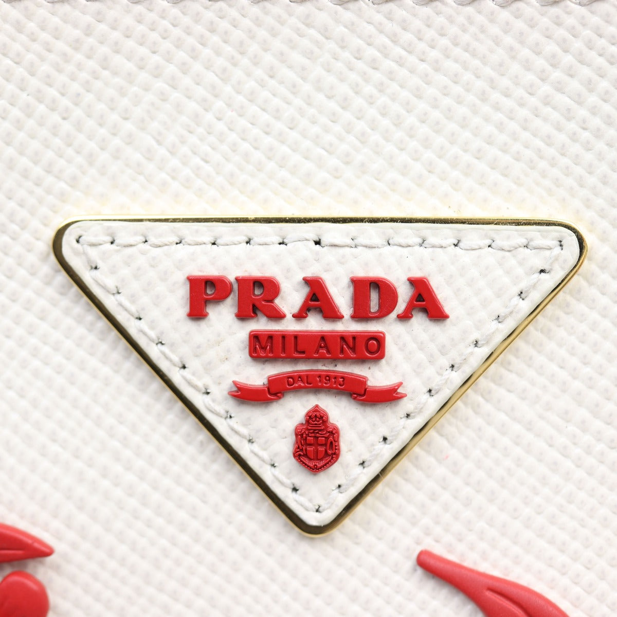 Prada Panier Saffiano Cuir Embellished Small Tote