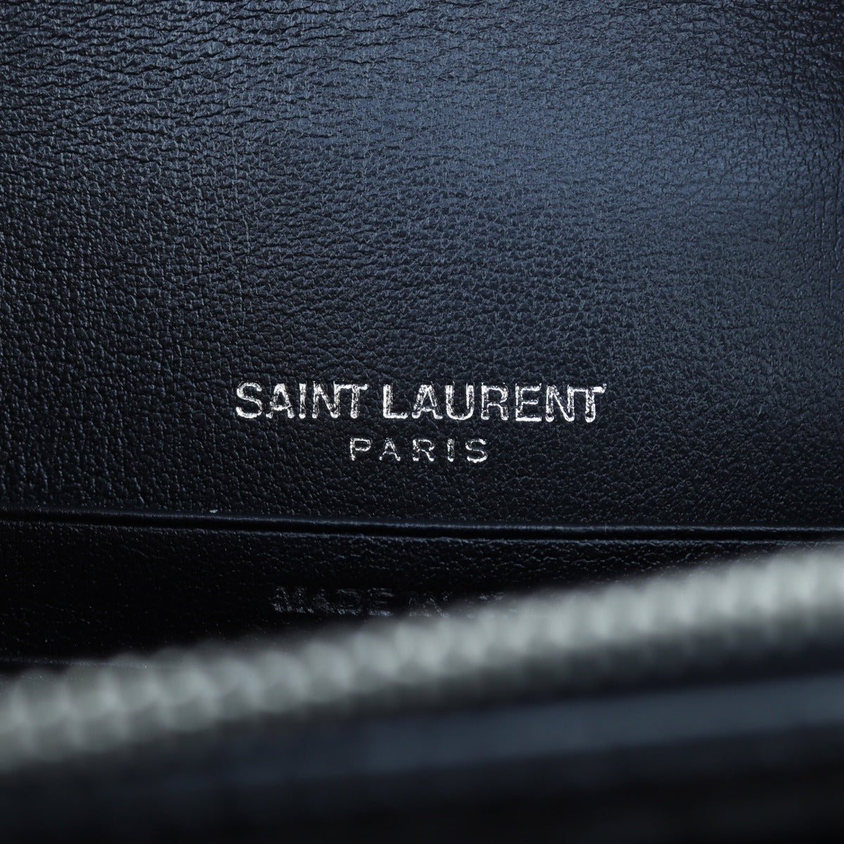 Saint Laurent Sunset Chain Wallet Croc Embossed Interior Stamp