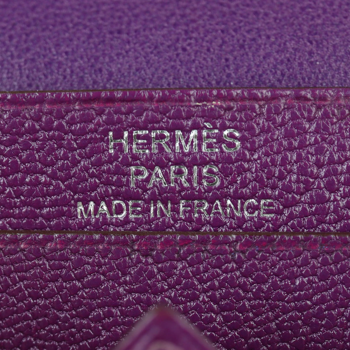 Hermes Bearn Card Holder (purple) Interior Stamp