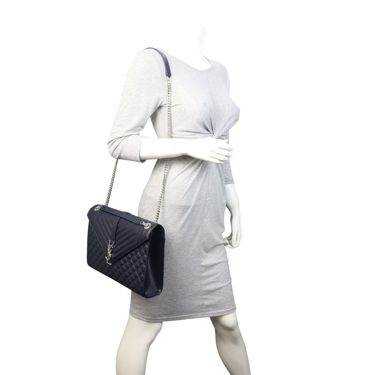 Saint Laurent Monogram Mix Matelasse Envelope Chain Bag Large