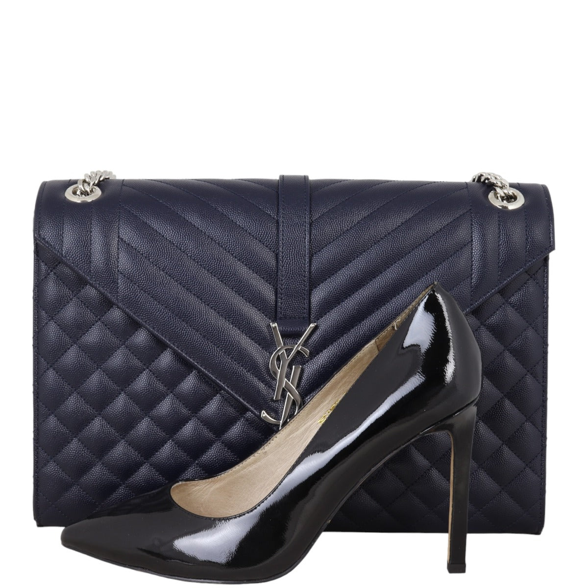 Saint Laurent Monogram Mix Matelasse Envelope Chain Bag Large