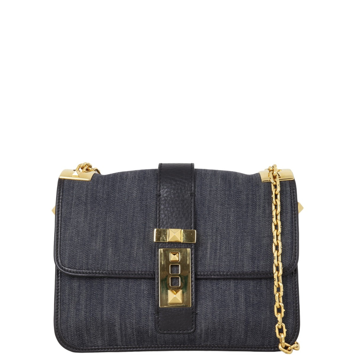 Valentino B-Rockstud Denim Shoulder Bag