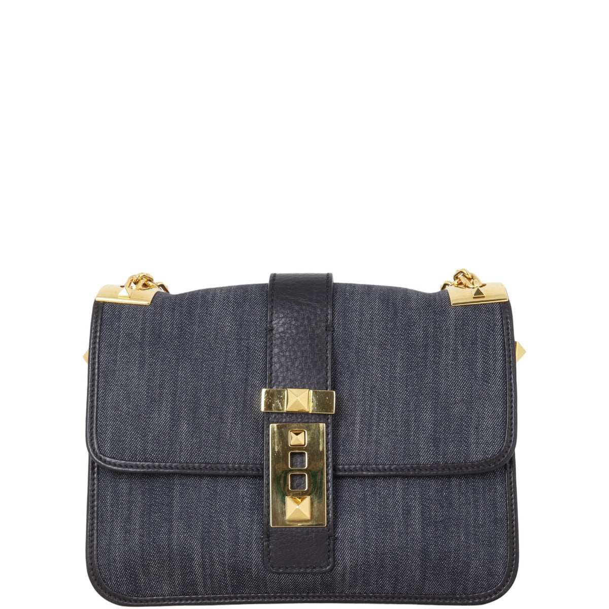 Valentino B-Rockstud Denim Shoulder Bag
