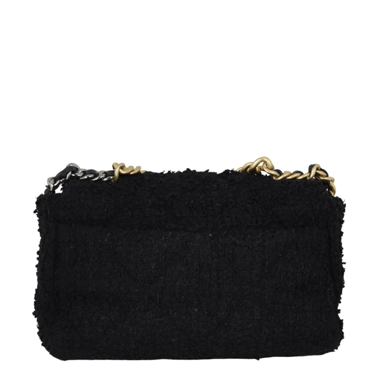 Chanel 19 Flap Bag Tweed Large | Black
