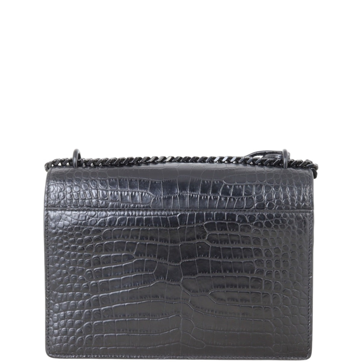 Saint Laurent Sunset Medium Croc-Embossed
