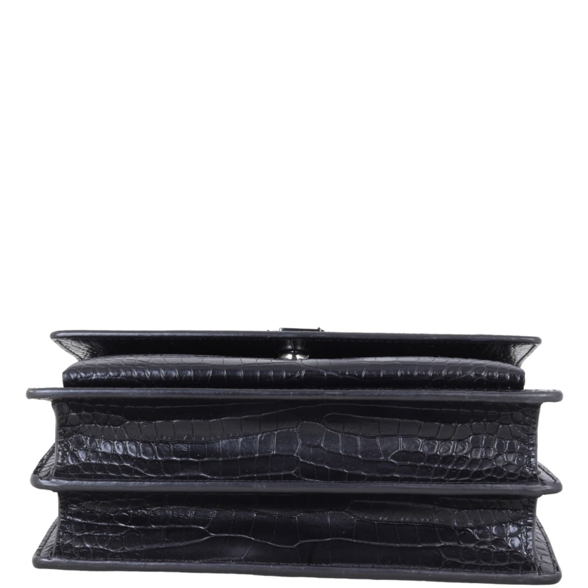 Saint Laurent Sunset Medium Croc-Embossed