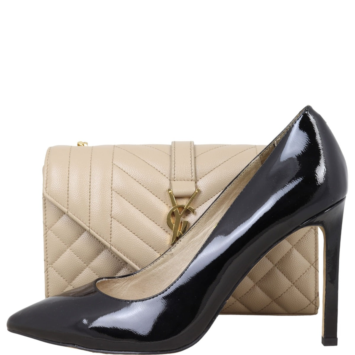 Saint Laurent Monogram Mix Matelasse Envelope Chain Bag Small