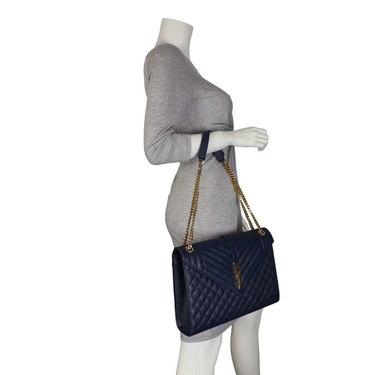 Saint Laurent Monogram Mix Matelasse Envelope Chain Bag Large