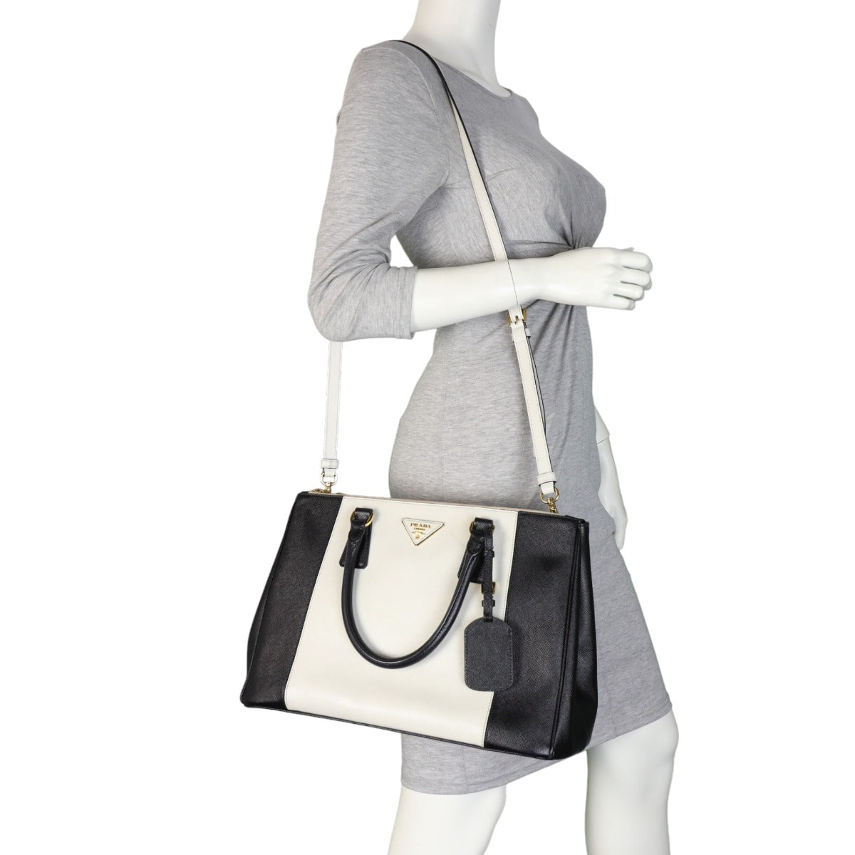 Prada Saffiano Lux Galleria Double Zip Tote Medium