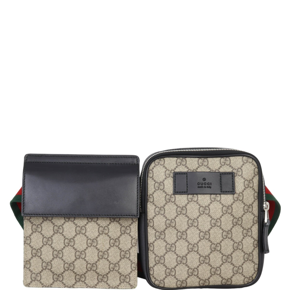 Gucci GG Supreme Double Web Belt Bag