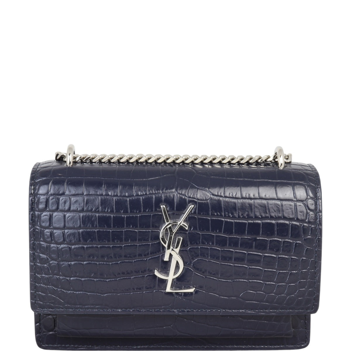 Saint Laurent Sunset Mini Croc-Embossed